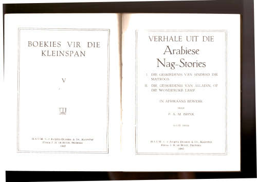 Verhale uit die Arabiese Nag-Stories, Boekies vir die Kleinspan No.5