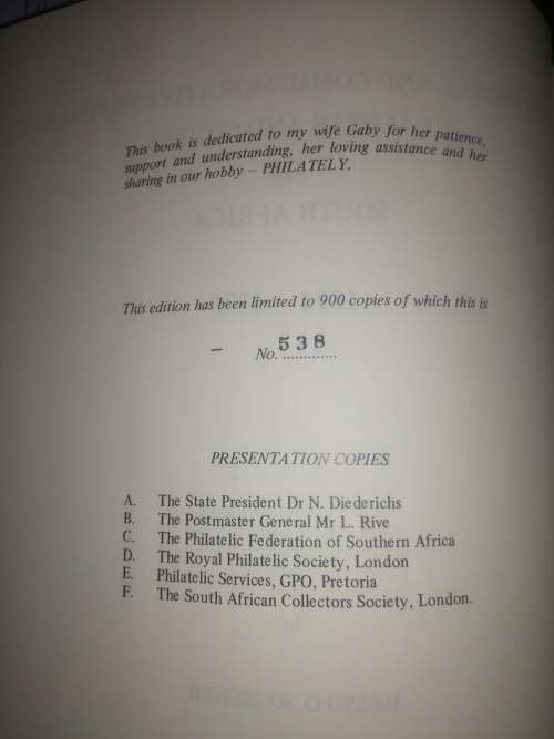 The Special and Commemorative Postmarks, Cachets and Covers of South Africa 1892-1975