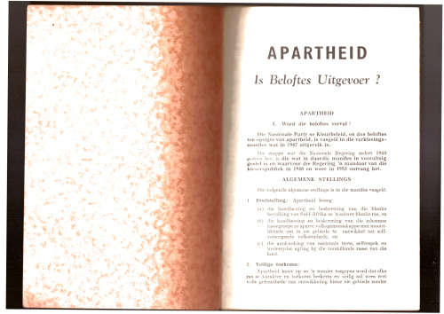Apartheid Is Beloftes Uitgevoer? Ja, Ja, Ja