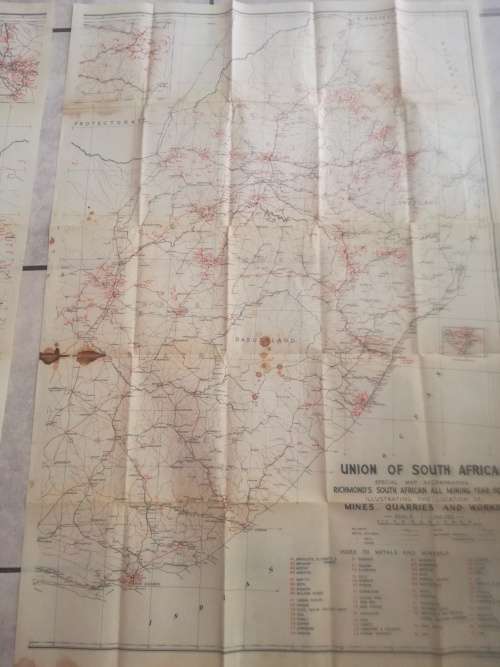 Special map of The Union of South Africa and South West Africa (large)