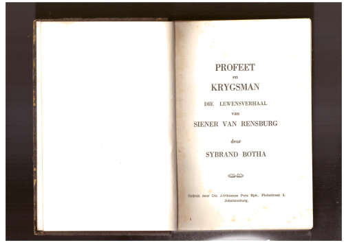 Profeet en Krygsman, Die Lewensverhaal van Siener van Rensburg
