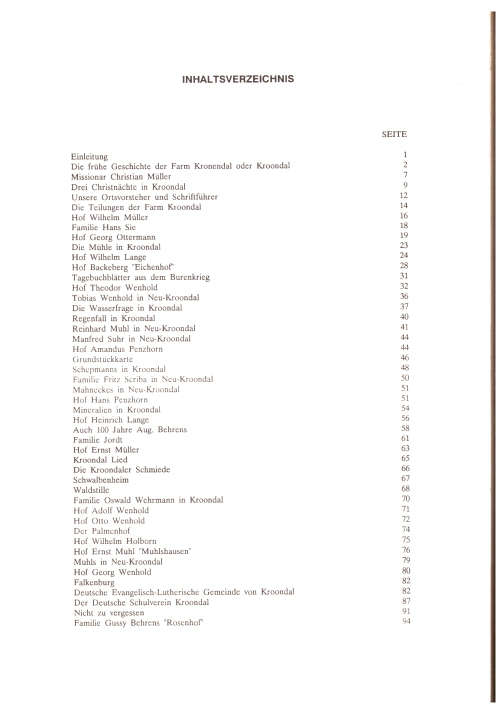 Die Siedlung Kroondal, 100 Jahre Festschrift zur Jubilaumsfeier am 4. November 1989