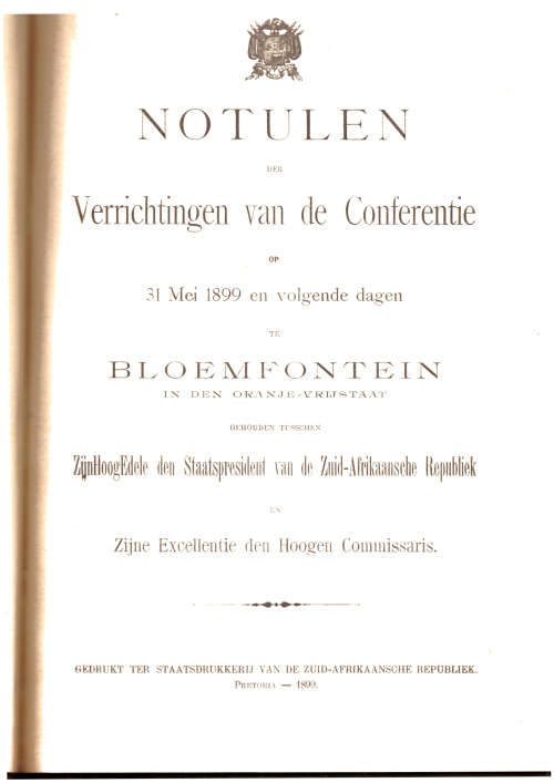 Notulen der Verrichtingen van de Conferentie, 31 Mei 1899 - Bloemfontein