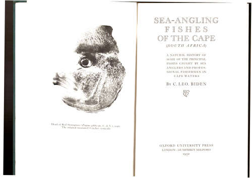 Sea-Angling Fishes of the Cape -1930 first edition
