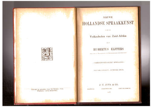 Nieuwe Hollandse Spraakkunst voor de Volkscholen van Zuid-Afrika (1918)