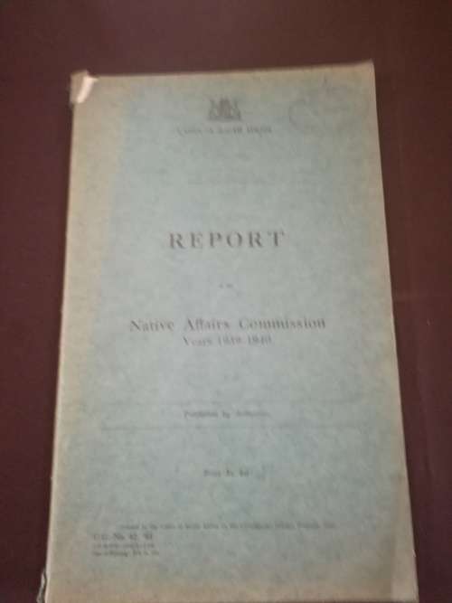 Union of South Africa, Report of the Native Affairs Commission, Years 1939-1940