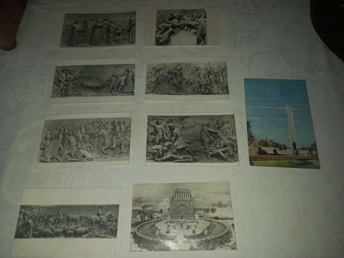 8 Post cards from the Voortrekker Monument, never used, and 1 card from the Volks Monument