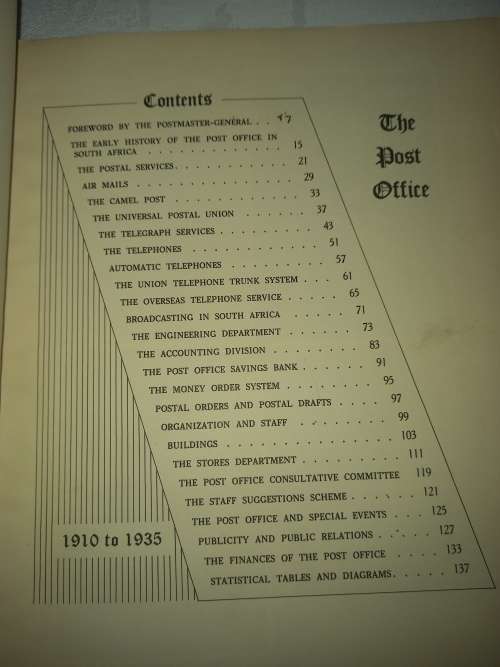 The Post Office 1910 - 1935, Union of South Africa, (very scarce book)