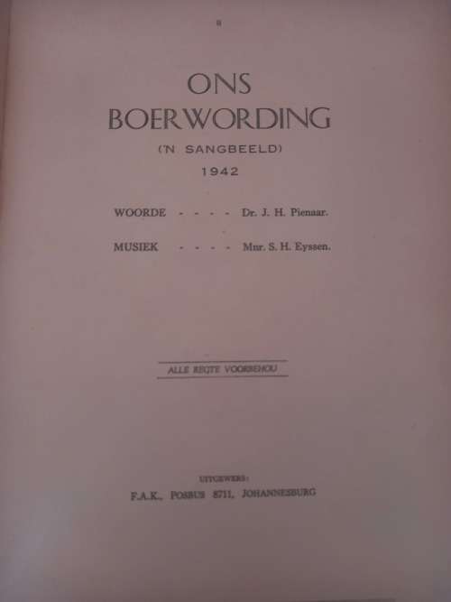 Ons Boerwording 1486-1949