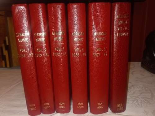 African Music Journal of the African Society, Years 1954 to 1987