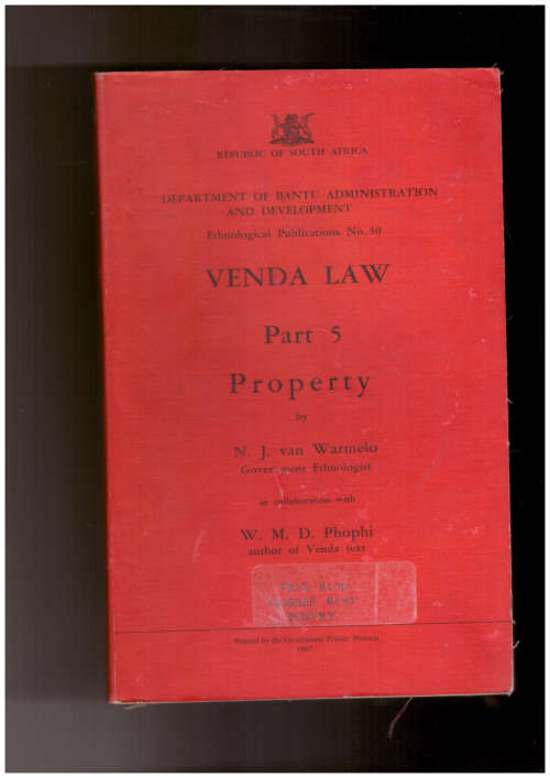 Venda Law, Part 5- Property