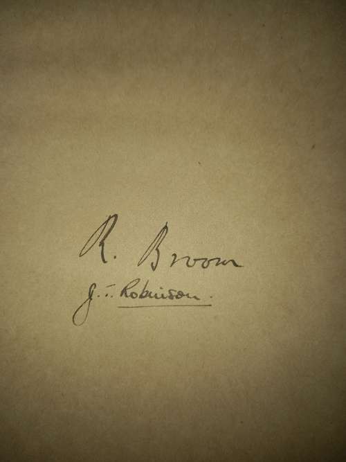 Sterkfontein Ape-Man Plesianthropus, SIGNED by Robert Broom & G. Schepers