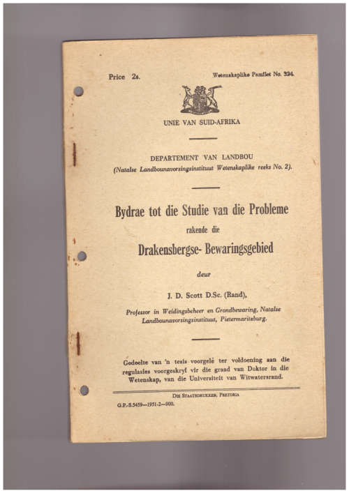 Bydrae tot die Studie van die Probleme rakende die Drakensbergse-Bewaringsgebied