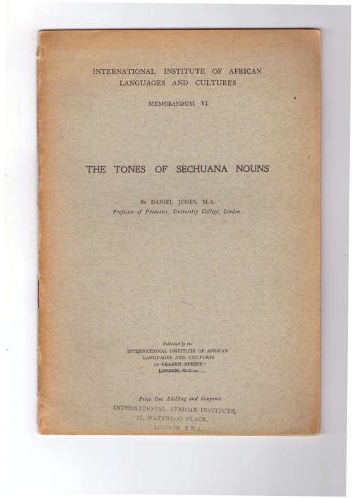 The Tones of Sechuana Nouns (Tswana)