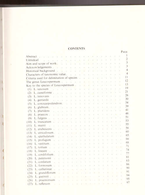 Taxonomic Studies on Leucospermum