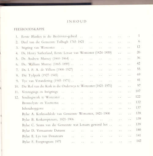 Nederduitse Gereformeerde Kerk Gedenkboek Worcester 1821-1971