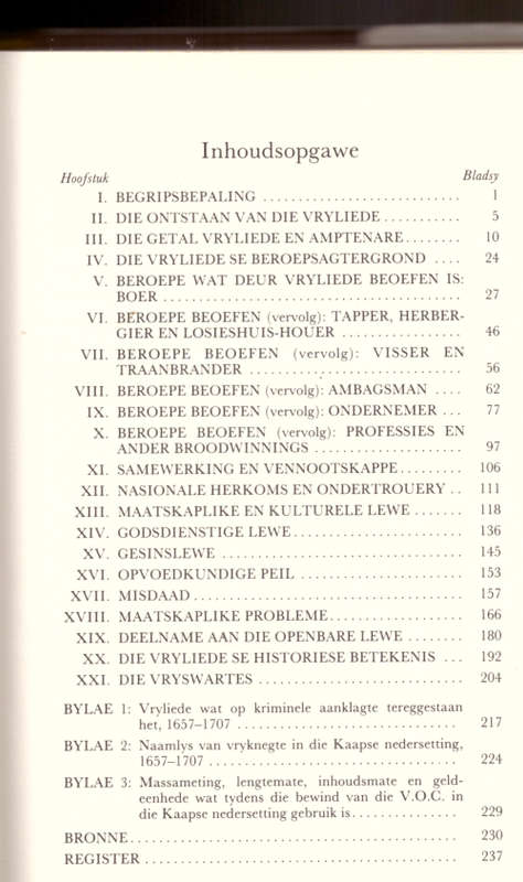 Die Vryliede en Vryswartes in die Kaapse Nedersetting, 1657-1707