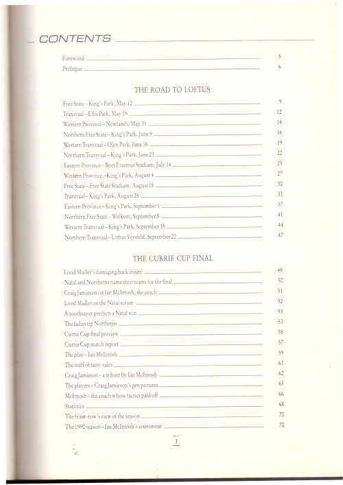 Road to Glory / A Pictorial Record of Natal`s Currie Cup Triumph
