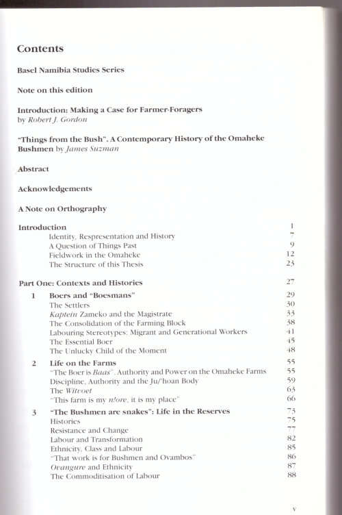 Things from the Bush: a Contemporary History of the Omaheke Bushmen