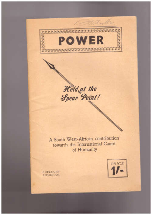 Held at the Spear Point, A South West-African contribution towards the International Cause