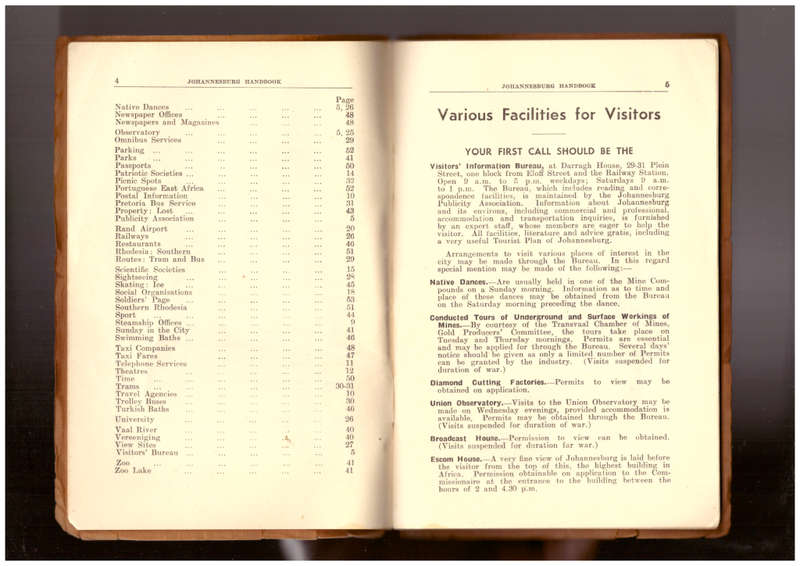 Handbook for Visitors to Johannesburg (early 1900s)