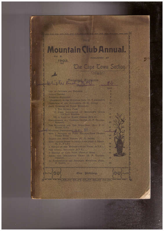 The Mountain Club Annual, 1903