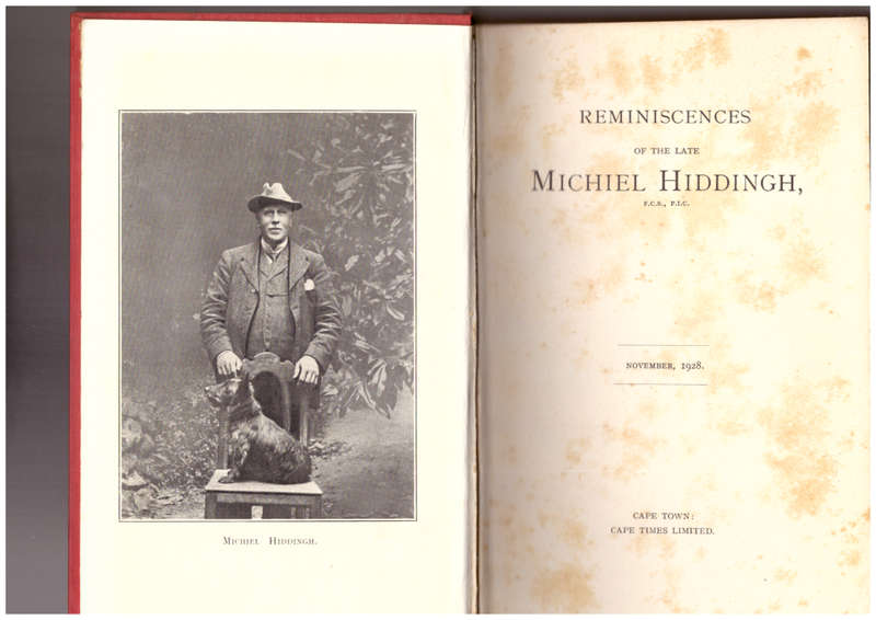 Reminiscences of the late Michiel Hiddingh