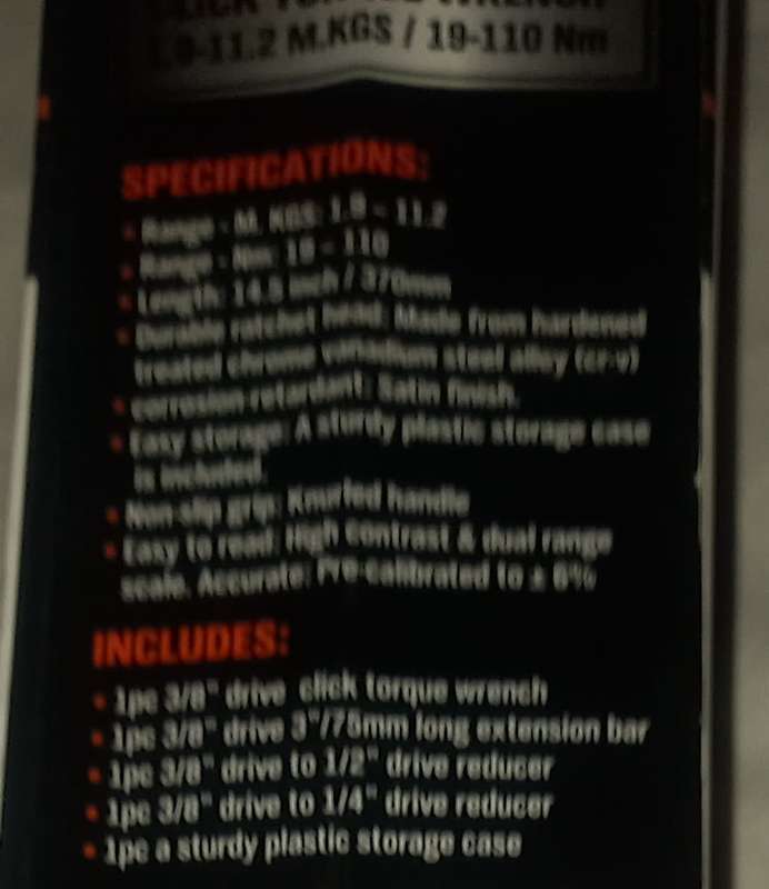 Click Torque Wrench