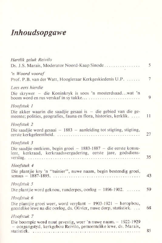 Kerkwees op die Ghaapse Berg Reivilo 1883-1983
