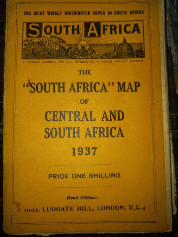 The South Africa map of Central and South Africa 1937 (large)