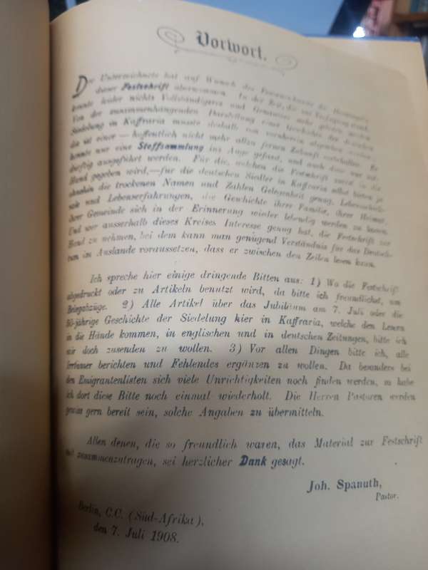 Festschrift zum fünfzigjährigen Siedelungsjubiläum der Deutschen in Kaffraria: 1959-1908