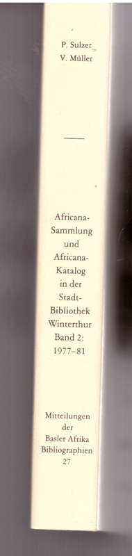 Africana-Sammlung und Africana-Katalog in der Stadtbiblioteek Winterthur
