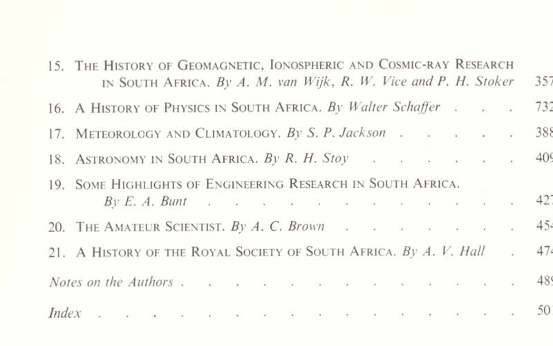 A History of Scientific Endeavour in South Africa
