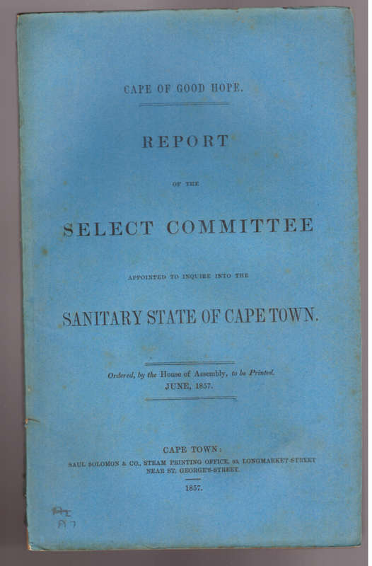 Cape of Good Hope, Sanitary State of Cape Town, 1857