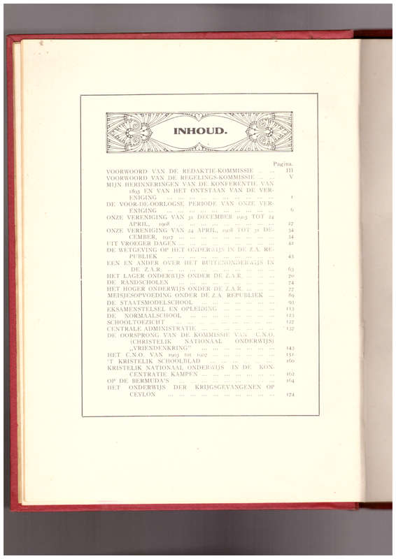 Gedenkboek uitgegeven door de Vereniging van Onderwijzers en Onderwijzeressen in Zuid-Afrika