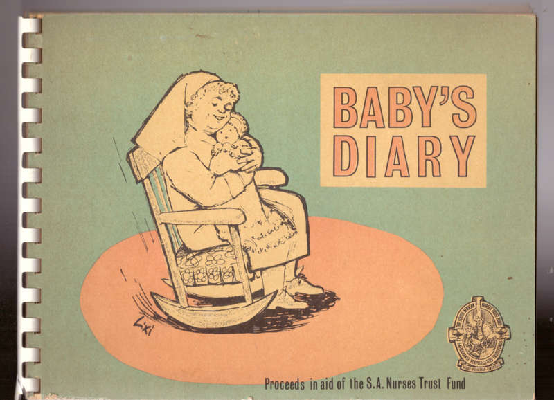 Baby`s Diary, vintage South African baby`s birth book