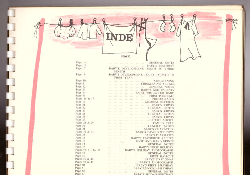 Baby`s Diary, vintage South African baby`s birth book