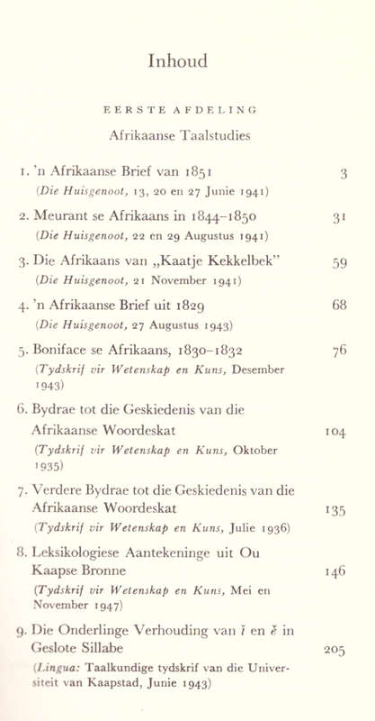 Afrikaans uit die vroeë tyd, Studies oor die Afrikaanse taal en literêre volkskultuur van voor 1875