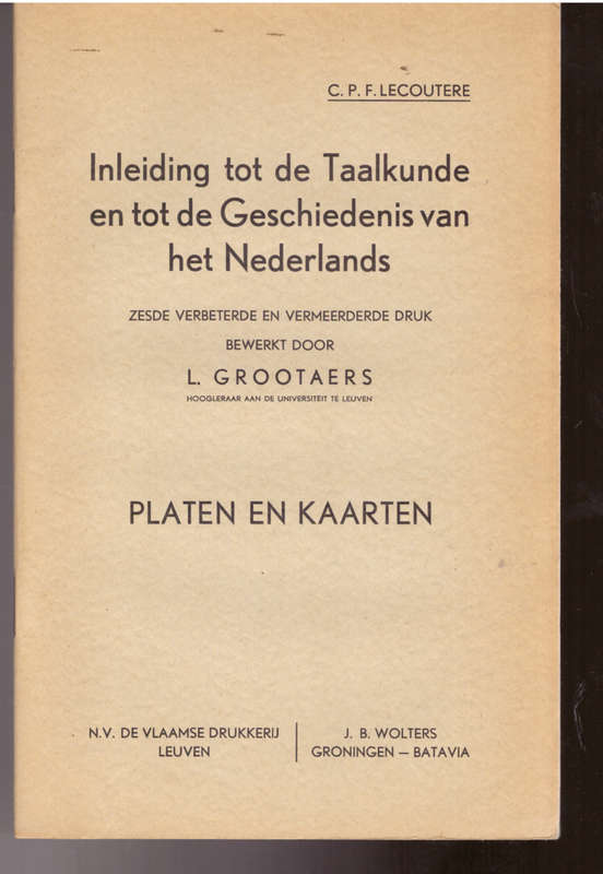 Inleiding tot de taalkunde en tot de geskiedenis van het Nederlands