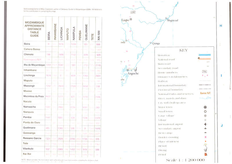 Touring Map of Mozambique