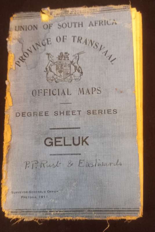 Geluk - map of the Union of South Africa Province of Transvaal map, 1911