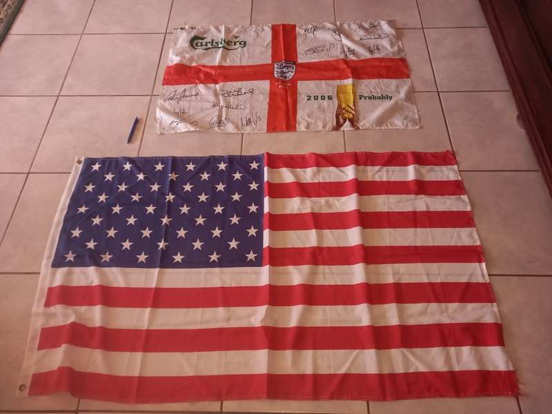 Five vintage flags