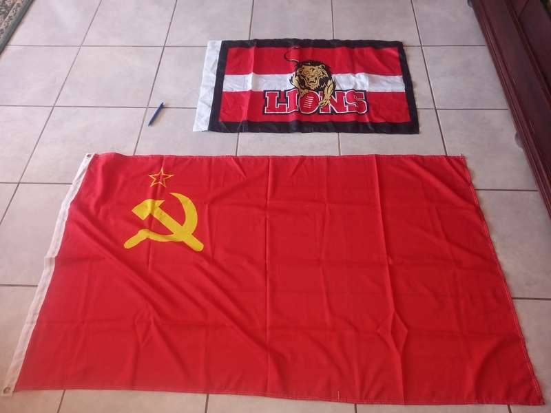 Five vintage flags