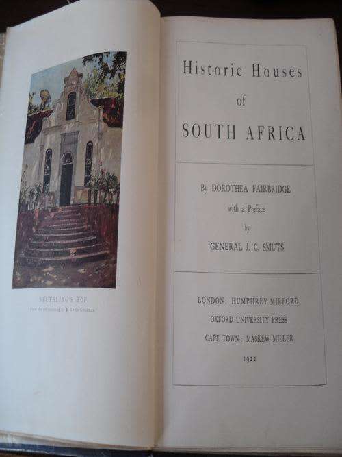 Historic Houses of South Africa - SIGNED by the author and letter by the author to General Smuts