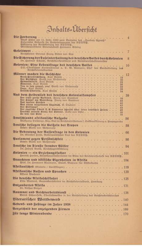Das deutsche koloniale Jahrbuch 1938, Kolonien, ein Kapitel deutscher Ehre