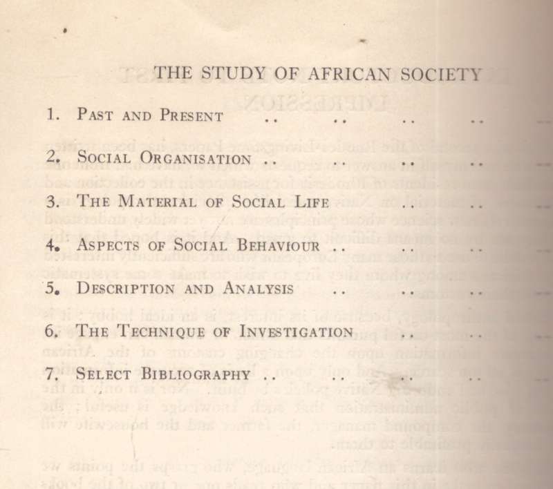 The Study of African Society