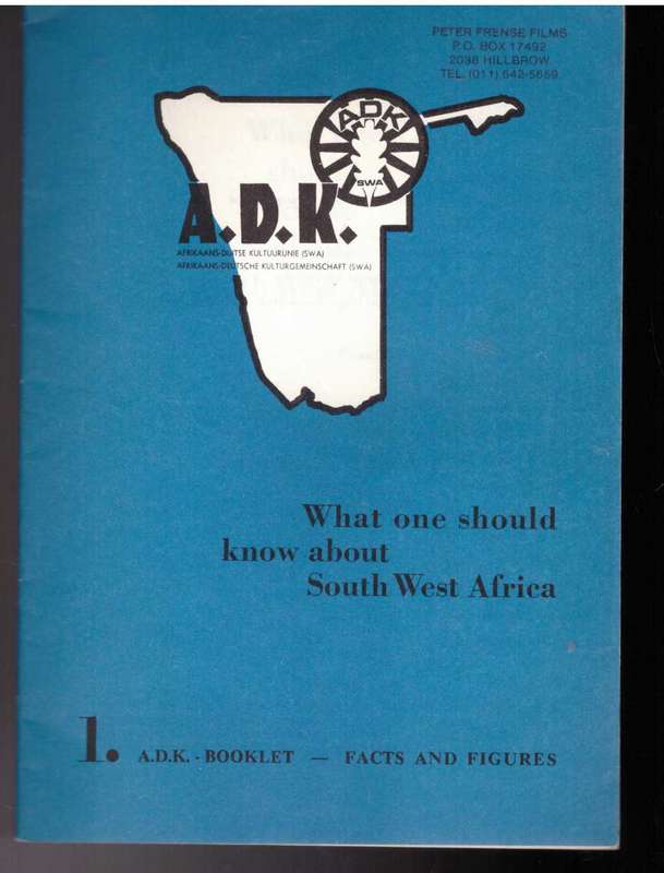 Afrikaans-Duitse Kultuurunie (SWA) number  1 , 1978