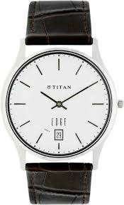TITAN Edge White Dial Leather Strap Watch NL1683SL01