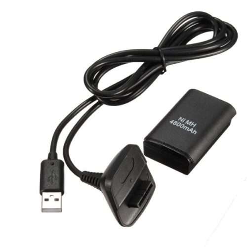 XBOX 360 WIRELESS CONTROLLER + BATTERY + CHARGING CABLE