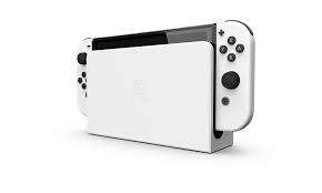 NINTENDO SWITCH OLED MODEL ( BLACK AND WHITE ) EXCELLENT CONDITION + JOYCON GRIP AND WRIST STRAPS